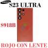 Samsung Galaxy S23 Ultra 5G S918B 2023 - TAPA TRASERA CON LENTE CRISTAL - ROJO