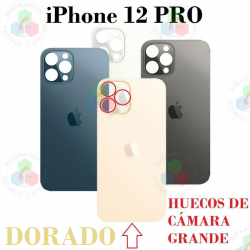 iPhone 12 PRO - TAPA TRASERA CON LOGO - DORADO