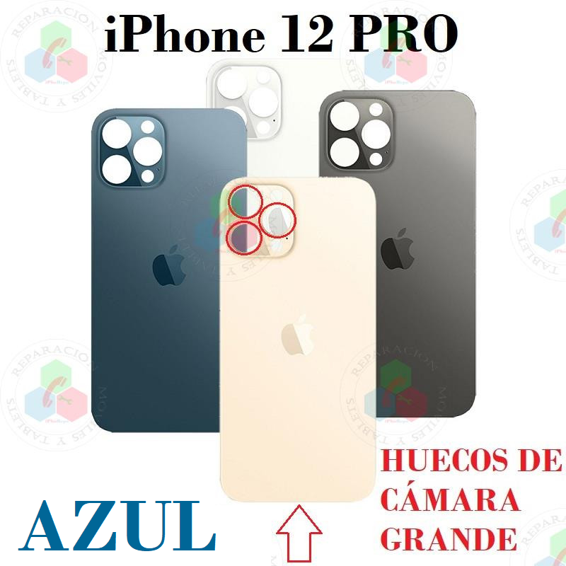 iPhone 12 Pro 2020 A2407 - TAPA TRASERA DE CRISTAL DORADO CON LOGO - COMPATIBLE