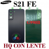 SAMSUNG S21 FE G990B G990 2021 - TAPA TRASERA HQ CON LENTE - NEGRO