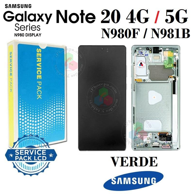 SAMSUNG NOTE 20 4G / 5G N980F / N981B - PANTALLA SERVICE PACK VERDE