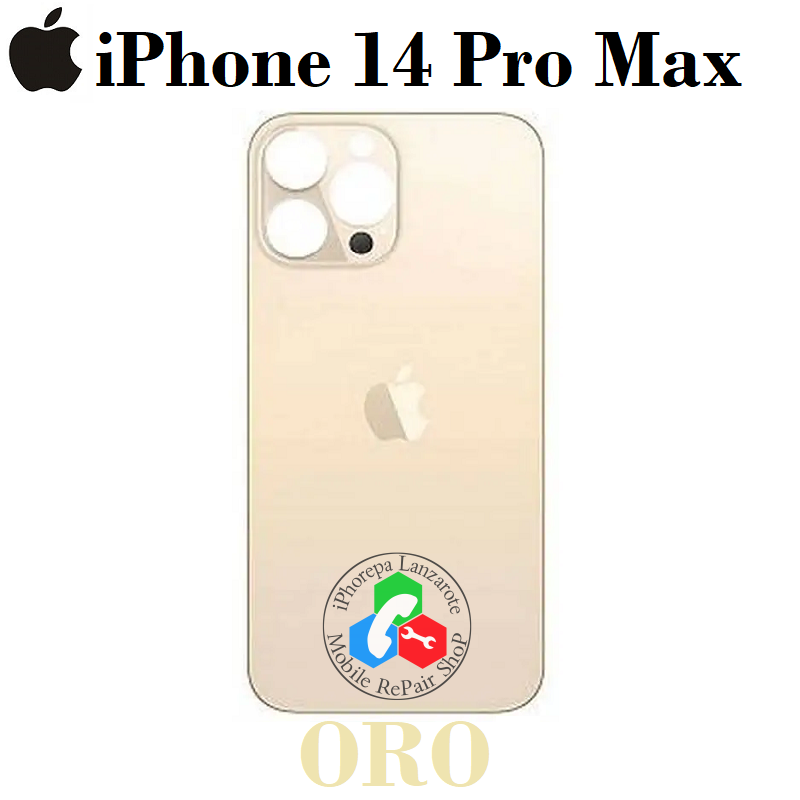iPhone 14 Pro Max 2022 A2894 - TAPA TRASERA COMPATIBLE CON LOGO - dorado