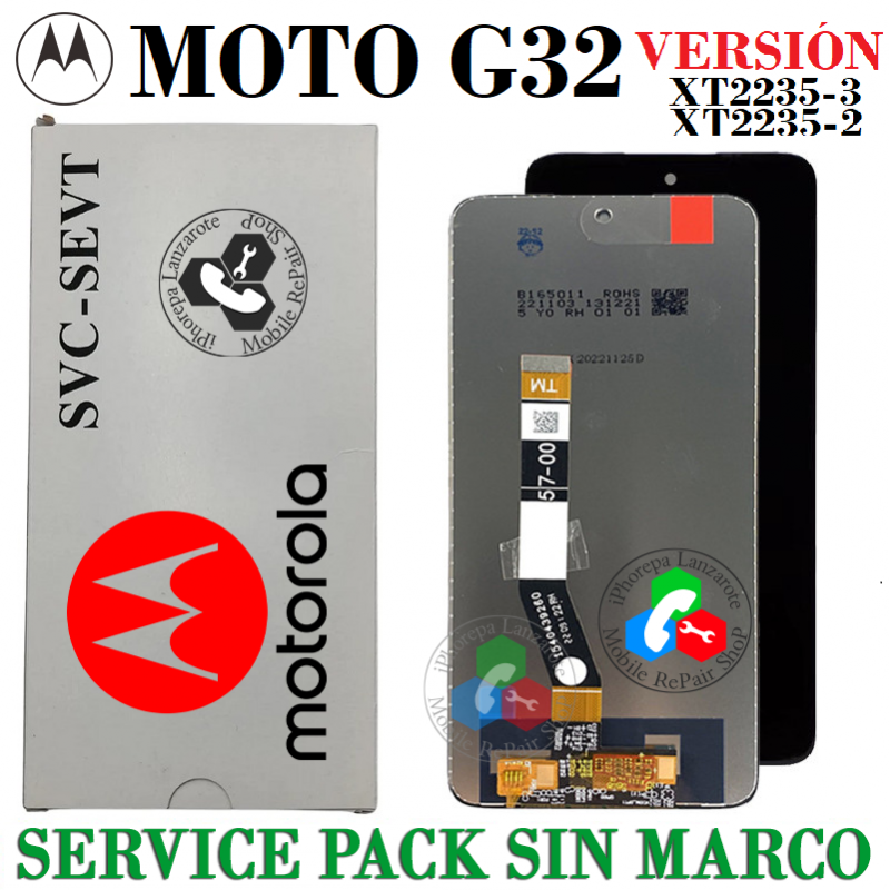 Motorola Moto G32 Versión: XT2235-2 / XT2235-3 - PANTALLA SERVICE PACK SIN MARCO