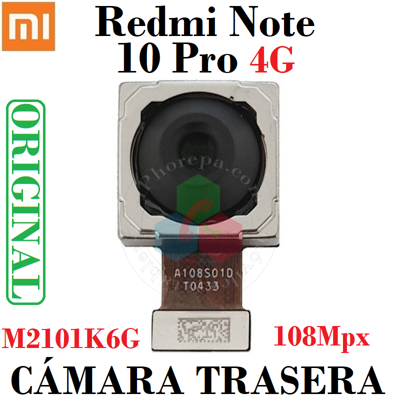Xiaomi Redmi Note 10 Pro 4G 2021 M2101K6G / M2101K6R - Camara trasera 108 Mpx ORIGINAL REFURBISHED