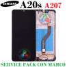 SAMSUNG A20s A207F - PANTALLA SERVICE PACK CON MARCO