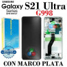 SAMSUNG S21 ULTRA G998 G998B - PANTALLA SERVICE PACK CON MARCO PLATA