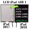 iPad AIR 1 / iPad 5 iPad 2017 iPad 2018 A1822 A1823 A1474 A1475 A1476 A1893 A1954 - Pantalla LCD display original REFURBISHED