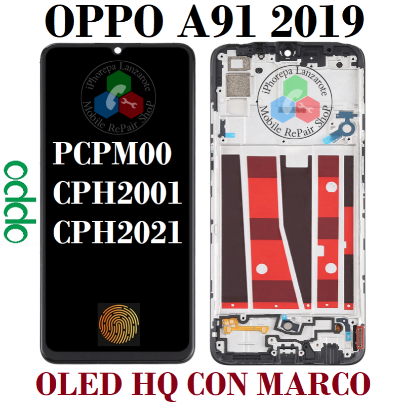 Oppo A91 2019 PCPM00 CPH2001 CPH2021 - PANTALLA OLED HQ con MARCO