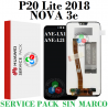 Huawei P20 Lite 2018 (ANE-LX1,ANE-L21) / Nova 3e - PANTALLA SERVICE PACK NEGRO SIN MARCO