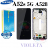 Samsung A52s 2021 5G A528B A528 - Pantalla SERVICE PACK con marco VIOLETA
