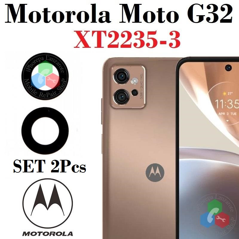 Motorola Moto G32 XT2235-3 - CRISTAL LENTE  DE CÁMARA TRASERA set 2pcs
