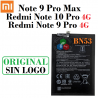 Xiaomi Redmi Note 9 Pro 4G / Note 10 Pro 4G 2021 M2101K6G / Note 9 Pro Max - BN53 - BATERÍA ORIGINAL SIN LOGO
