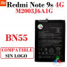 Xiaomi Redmi Note 9S 4G 2020 M2003J6A1G - BN55 - BATERIA COMPATIBLE SIN LOGO