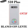 SAMSUNG S10 PLUS G975 G975F - TAPA TRASERA BLANCO COMPATIBLE + LENTE DE CAMARA