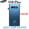 SAMSUNG S10 PLUS G975 G975F - TAPA TRASERA AZUL COMPATIBLE + LENTE DE CAMARA