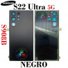 Samsung S22 Ultra 5G S908B 2022 - TAPA TRASERA CON LENTE + LOGO - NEGRO