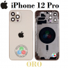 iPhone 12 Pro - TAPA TRASERA / CARCASA / CHASIS SIN COMPONENTES con logo - ORO