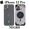 iPhone 12 Pro - TAPA TRASERA / CARCASA / CHASIS SIN COMPONENTES con logo - negro
