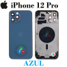 iPhone 12 Pro - TAPA TRASERA / CARCASA / CHASIS SIN COMPONENTES + LENTE DE CAMARA - AZUL