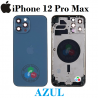 iPhone 12 Pro Max - TAPA TRASERA / CARCASA / CHASIS SIN COMPONENTES con logo - azul