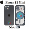 iPhone 13 Mini - TAPA TRASERA / CARCASA / CHASIS SIN COMPONENTES CON LOGO - NEGRO