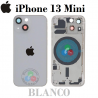 iPhone 13 Mini - TAPA TRASERA / CARCASA / CHASIS SIN COMPONENTES CON LOGO - BLANCO
