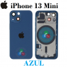 iPhone 13 Mini - TAPA TRASERA / CARCASA / CHASIS SIN COMPONENTES CON LOGO - AZUL