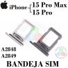 iPhone 15 Pro 5G 2023 A2848 / 15 Pro Max 5G 2023 A3106 - BANDEJA SIM
