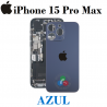 iPhone 15 Pro Max 5G 2023 A3106 - TAPA TRASERA COMPATIBLE CON LOGO - TITANIO AZUL