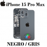 iPhone 15 Pro Max 5G 2023 A3106 - TAPA TRASERA COMPATIBLE CON LOGO - TITANIO NEGRO