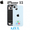 iPhone 15 - TAPA TRASERA AZUL COMPATIBLE CON LOGO