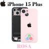 iPhone 15 PLUS - TAPA TRASERA ROSA COMPATIBLE CON LOGO