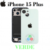 iPhone 15 PLUS - TAPA TRASERA VERDE COMPATIBLE CON LOGO