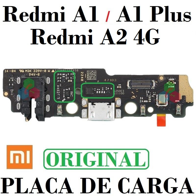 Xiaomi Redmi A1 4G 2022 220733SI / Redmi A1 Plus 4G / REDMI A2 4G 2023 - Placa de carga MICRO USB + microfono ORIGINAL REFURBISH