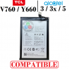 Alcatel 3, 3X, 5  OT-5052D, 5052Y, 5086, 5058, 5058A, 5058J, 5058T / TCL, V760, Y660 - BATERIA COMPATIBLE