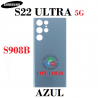 Samsung S22 Ultra 5G S908B 2022 - TAPA TRASERA de cristal CON LOGO - AZUL