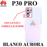 Huawei P30 Pro (VOG-L29, VOG-L09, VOG-L04) - TAPA TRASERA + LENTE - BLANCO COMPATIBLE con logo