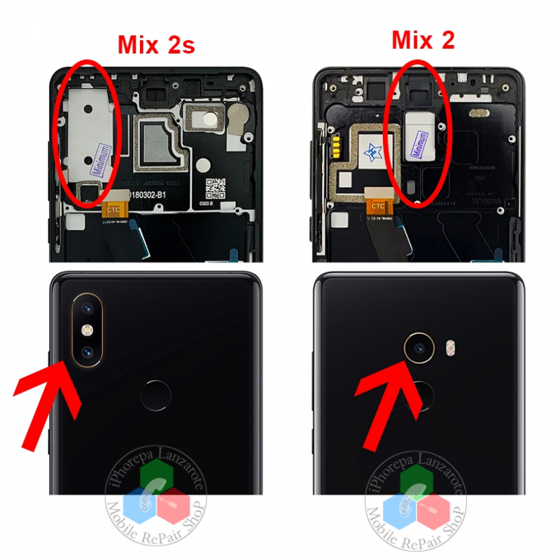 XIAOMI Mi Mix 2s - M1803D5XA - PANTALLA ORIGINAL REFURBISHED CON MARCO NEGRO