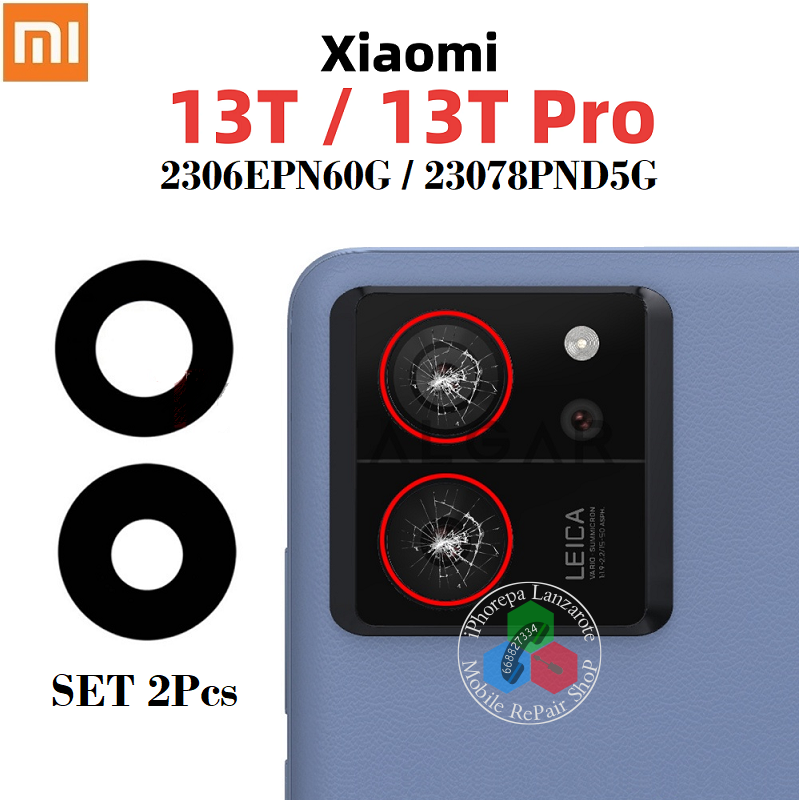Xiaomi 13T (2306EPN60G) / Xiaomi 13T PRO (23078PND5G) - lente cristal de camara - 2pcs