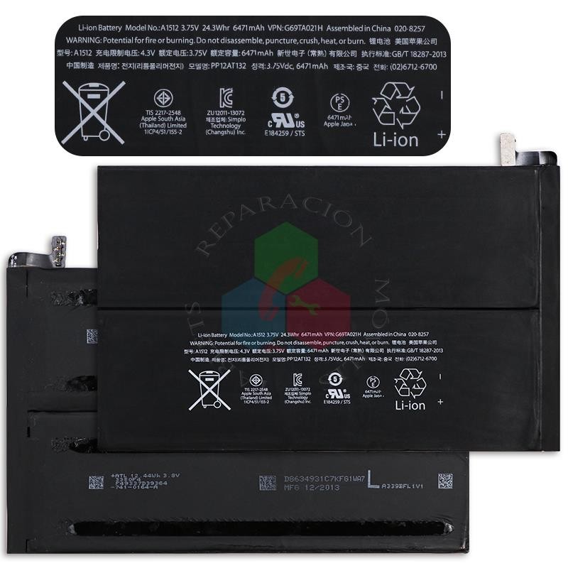 iPad Mini 2 / Mini 3 A1489 / A1490 / A1491 / A1599 - BATERÍA compatible