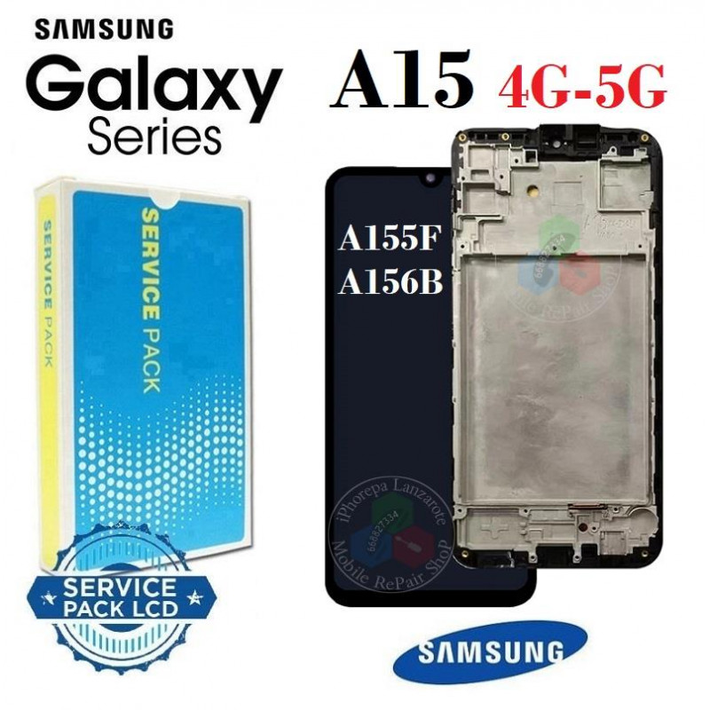 Samsung A15 4G 2023 A155F / A15 5G 2023 A156B - PANTALLA SERVICE PACK CON MARCO