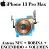 iPhone 13 Pro Max - Antena nfc + BOBINA + POWER ENCENDIDO + VOLUMEN