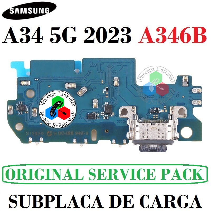 SAMSUNG A34 5G 2023 A346B A346U A346 - PLACA DE CARGA ORIGINAL SERVICE PACK