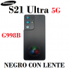 SAMSUNG S21 Ultra 5G 2021 G998B G998 - TAPA TRASERA + LENTE - NEGRO