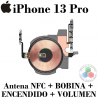 iPhone 13 Pro - Antena nfc + BOBINA + POWER ENCENDIDO + VOLUMEN