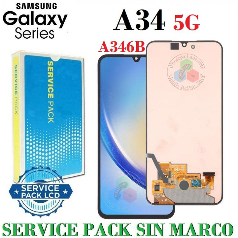 Samsung  A34 5G 2023 A346B A346 - Pantalla SERVICE PACK SIN MARCO