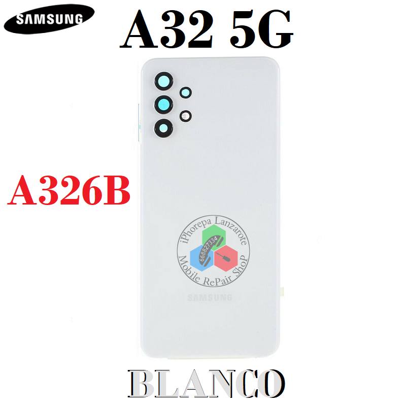 SAMSUNG A32 5G A326B - TAPA TRASERA CON LENTE - blanco