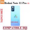 Xiaomi Redmi Note 11 Pro 4G 2022 2201116TG - TAPA TRASERA CON LOGO + LENTE - COMPATIBLE HQ ( star blue ) AZUL ESTELAR