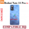 Xiaomi Redmi Note 11 Pro 5G 2022 2201116SG - TAPA TRASERA CON LOGO + LENTE - COMPATIBLE HQ  ( Atlantic Blue ) AZUL