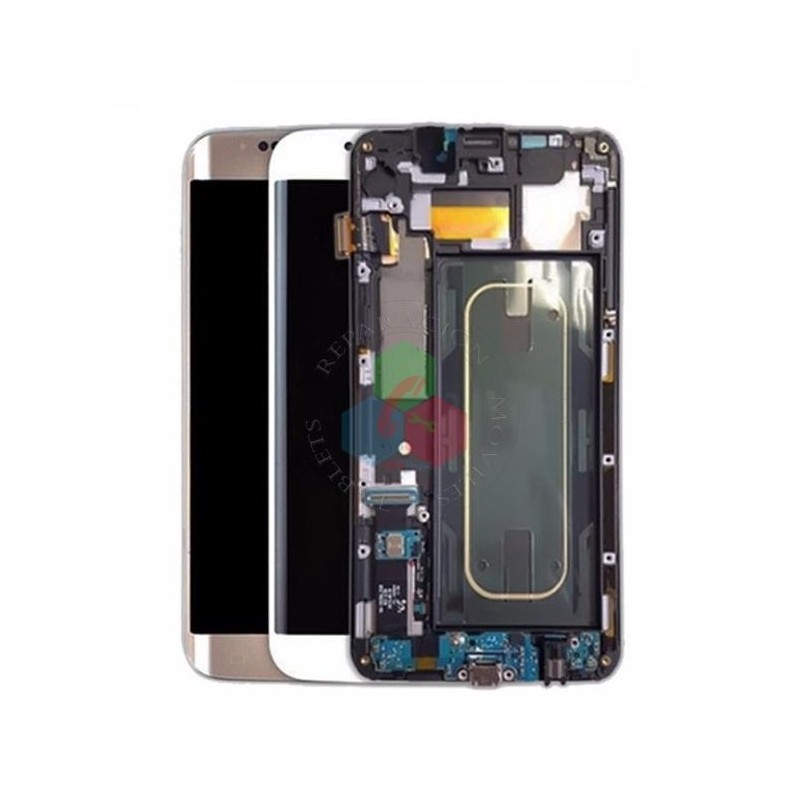 SAMSUNG S6 EDGE PLUS G928F G928 - PANTALLA ORIGINAL SERVICE PACK CON MARCO - PLATEADO